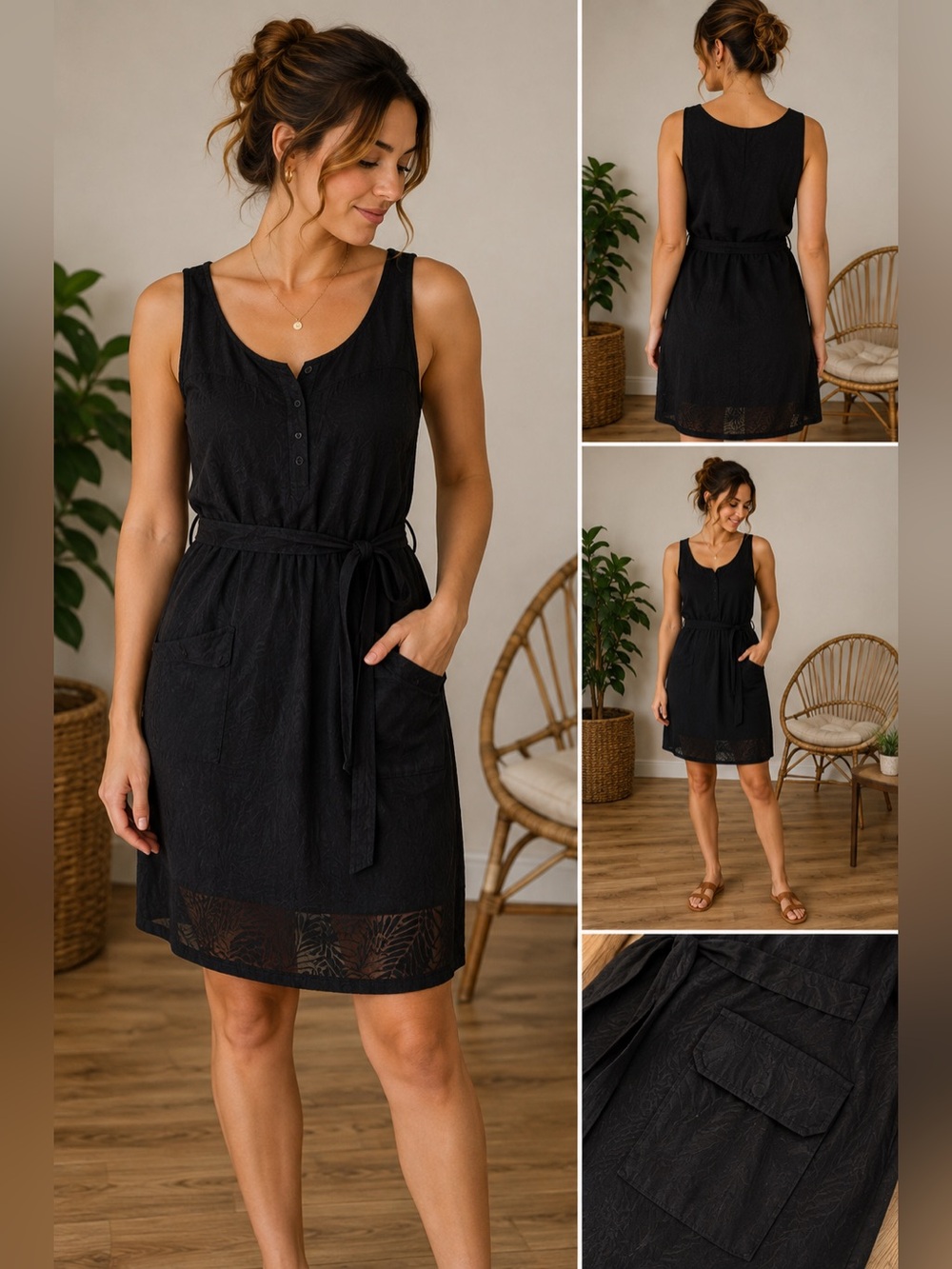 NWT Merrill black dress with pockets size S